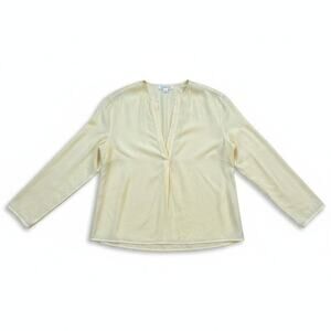Treasure & Bond Nordstrom Womens Long Sleeve Blouse Top Yellow Size XL with FLAW